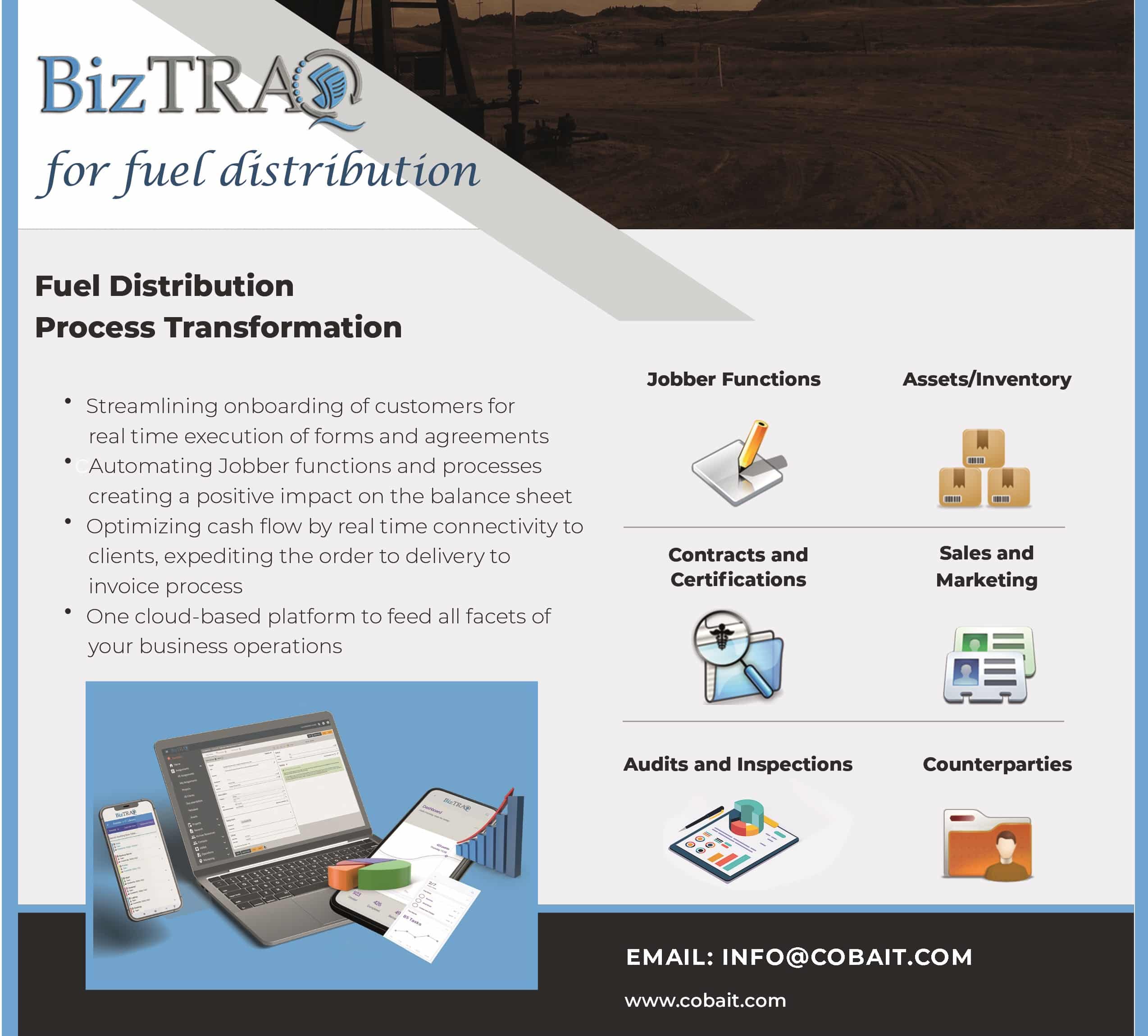 Energy sector IT support by BizTRAQ and COBAIT